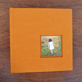 Japanese silk covered custom photo album for family photos